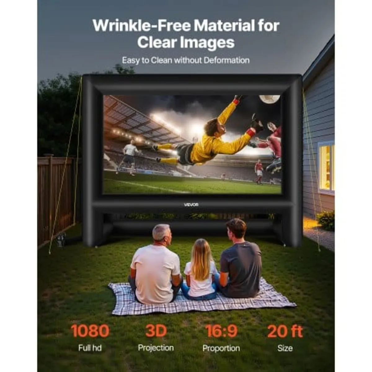 20 ft Inflatable Movie Screen, 600D Washable Infla - Image 3