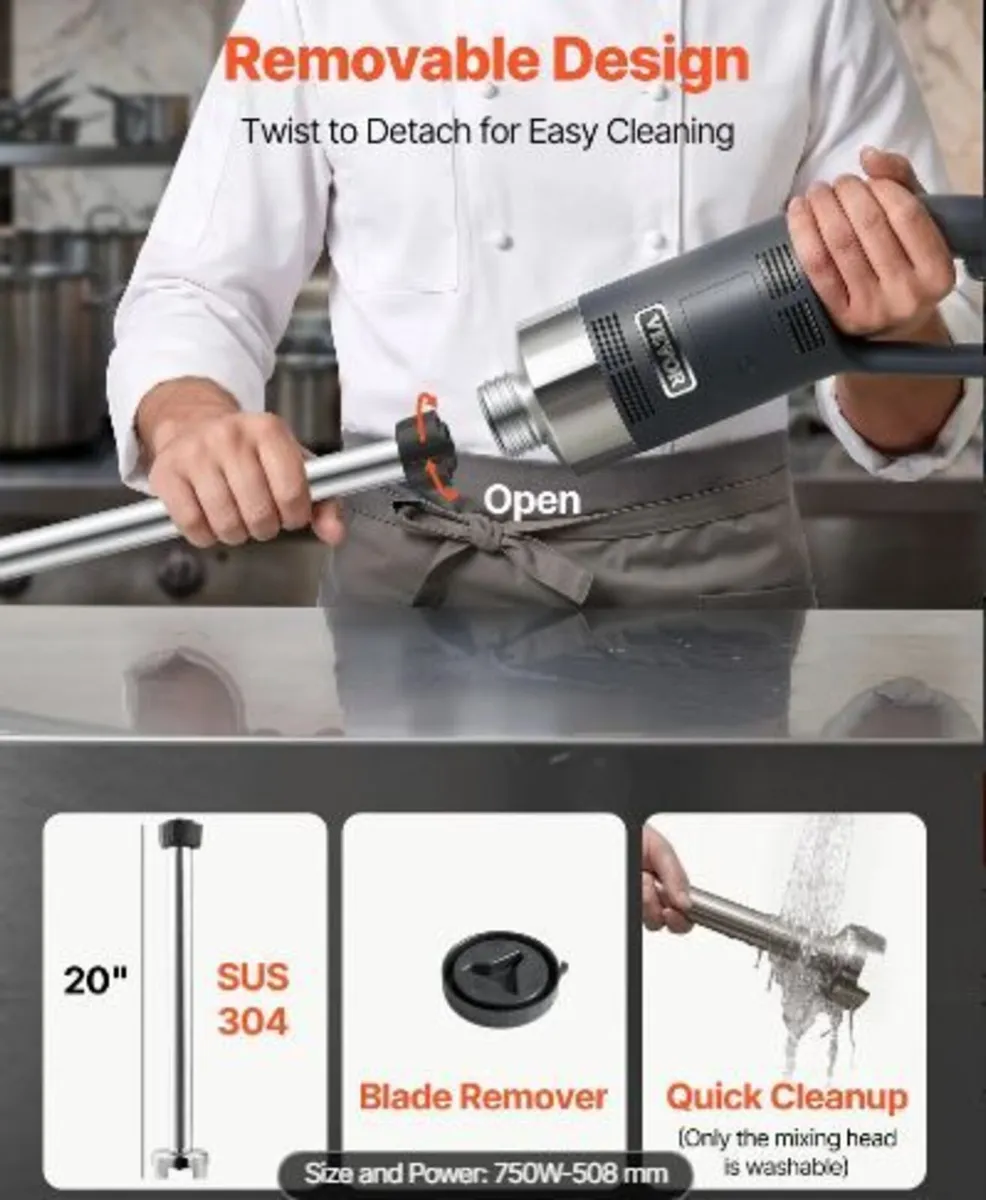 Commercial Immersion Blender, 750 Watt - Image 3