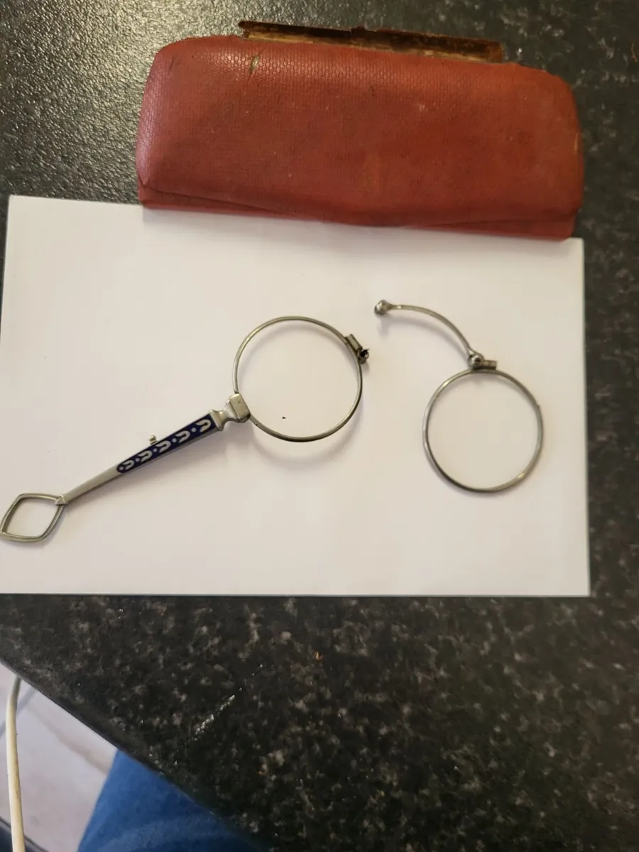Rare Antique Art Deco Folding Lorgnette – Marked " - Image 2