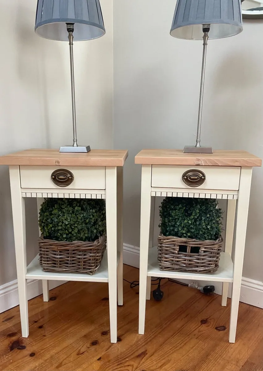 Pair of reworked lamp tables / lockers - Image 1