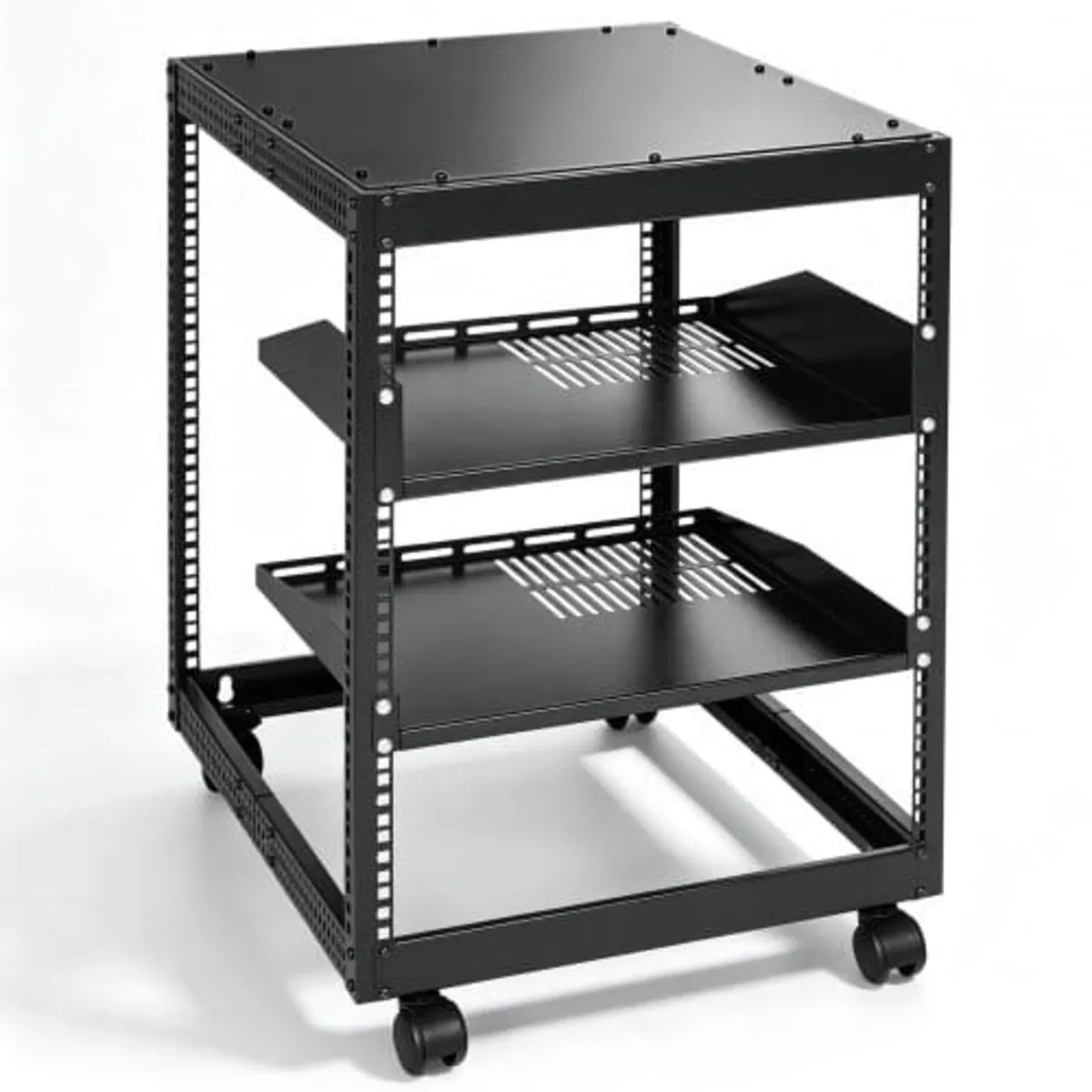 12U Open Frame Server Rack, 58.5-101.6cm Adjustabl - Image 1