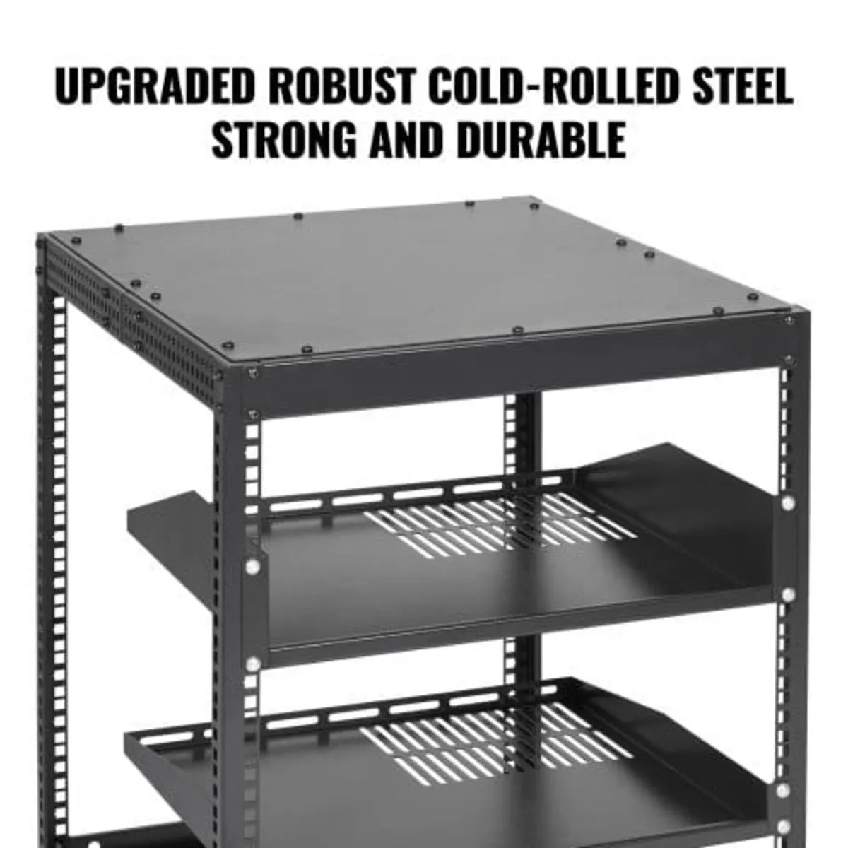 12U Open Frame Server Rack, 58.5-101.6cm Adjustabl - Image 2