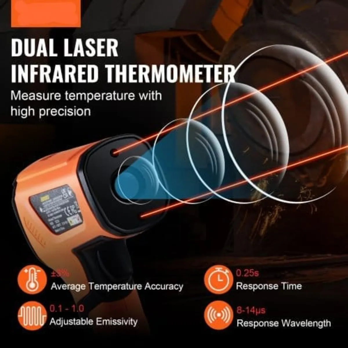 Infrared Thermometer, -40~2732°F Dual Laser Temper - Image 3