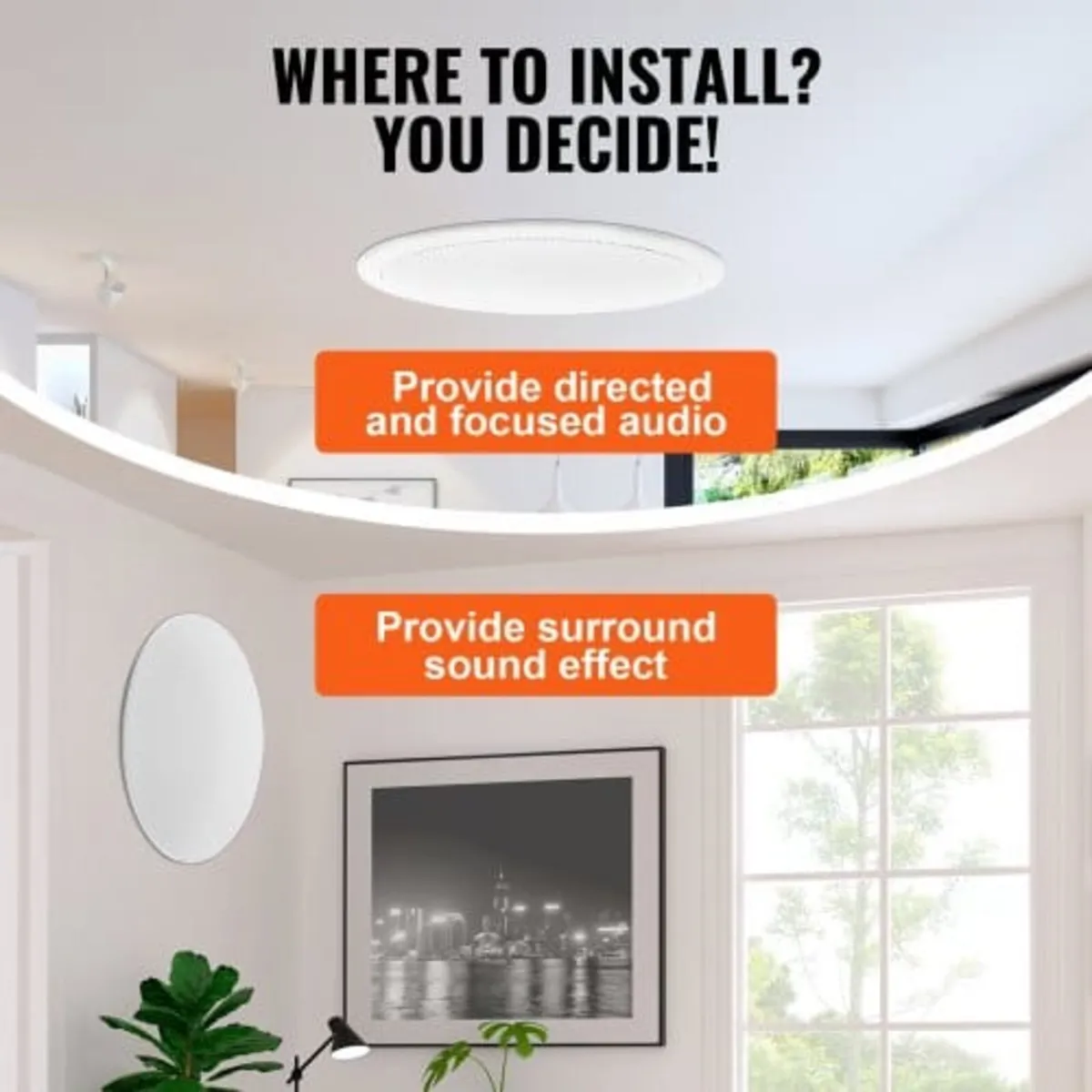 4PCs 8 in/20.3 cm Ceiling Speakers 100W Flush Moun - Image 3