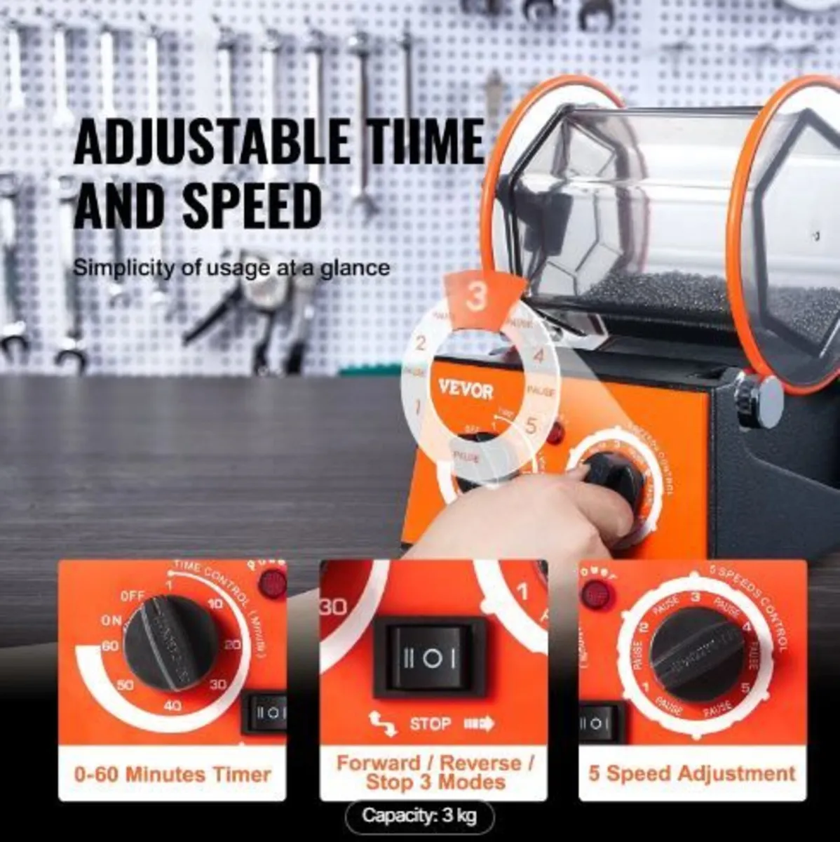 3kg Rotary Tumbler Surface Polisher Jewelry Polish for sale in Clare ...