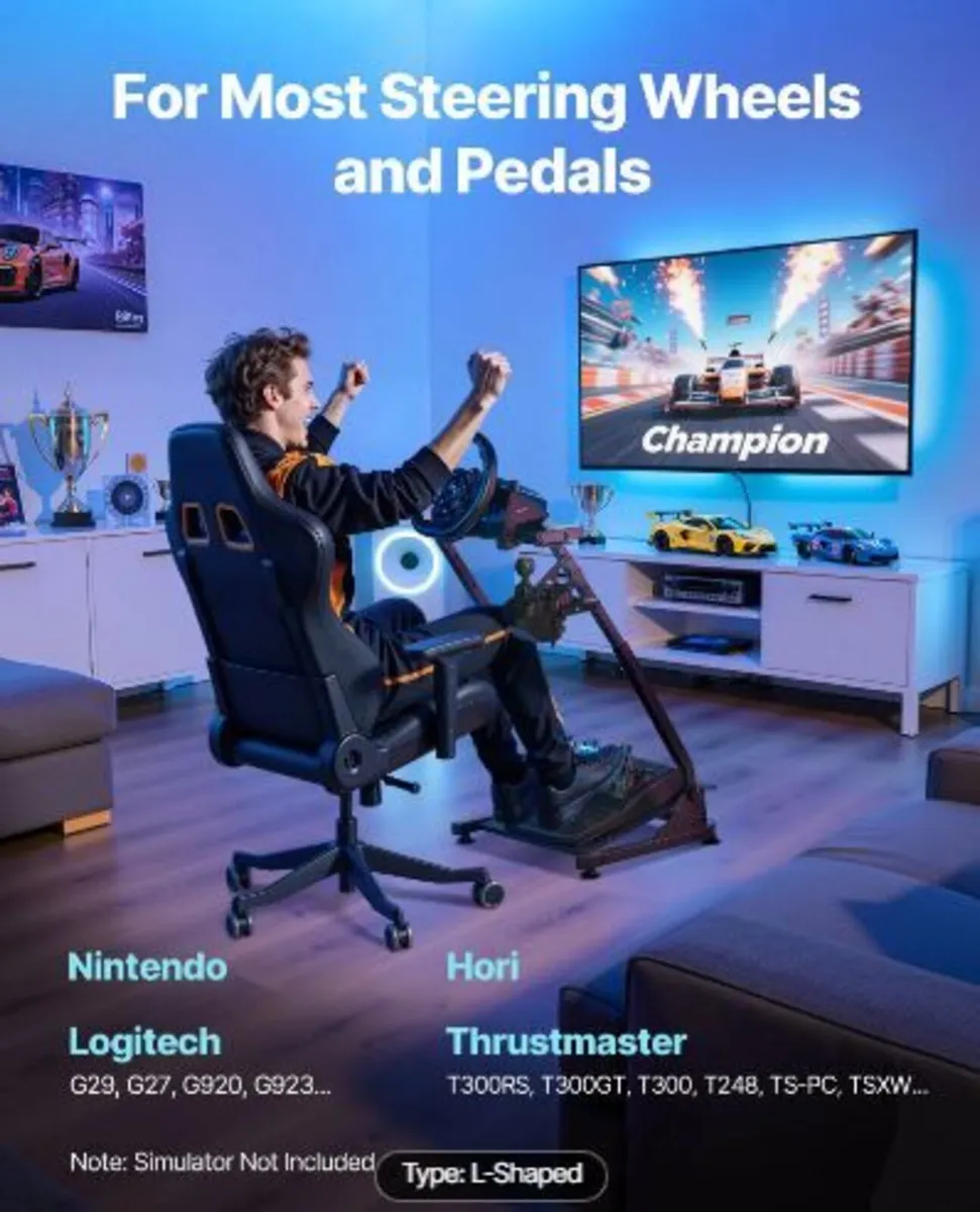 Racing Wheel Stand, Adjustable & Foldable - Image 1