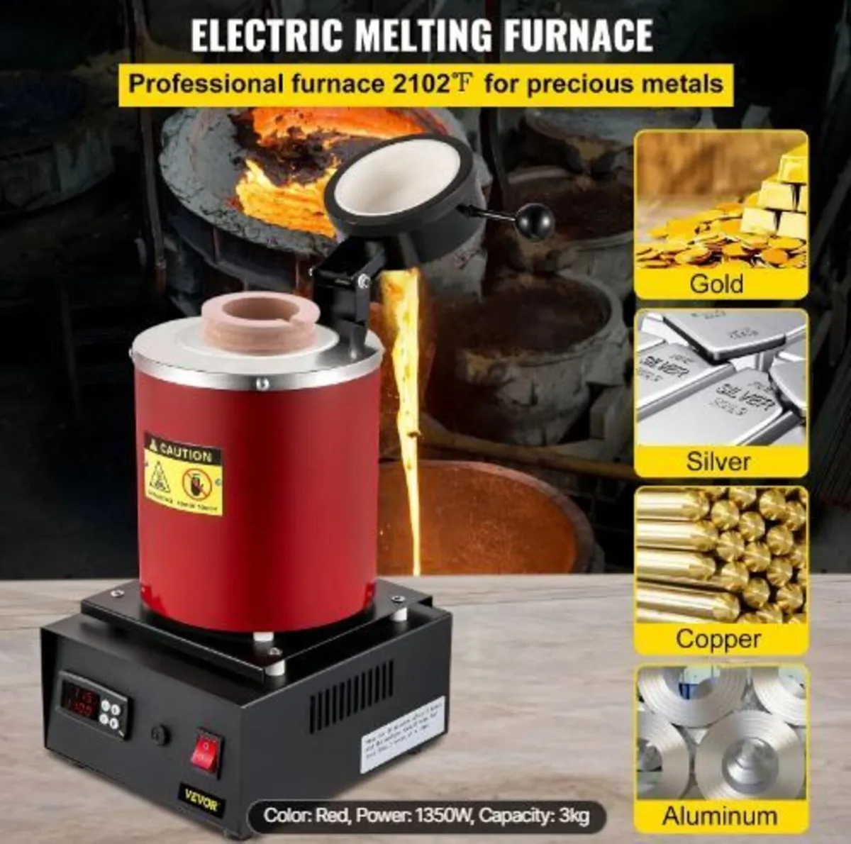 Gold Melting Furnace, 1350W - Image 2
