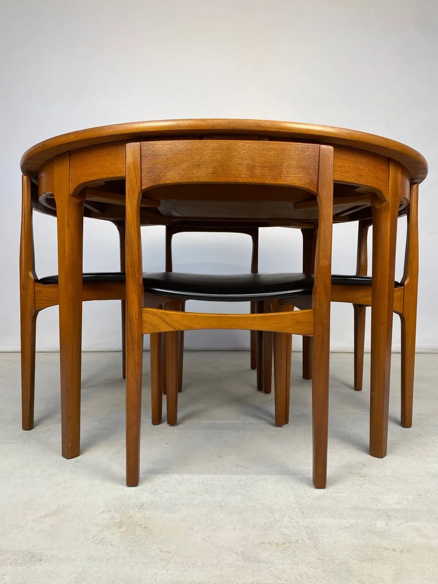Nathan Mid Century Roundette Table & Chairs - Image 2