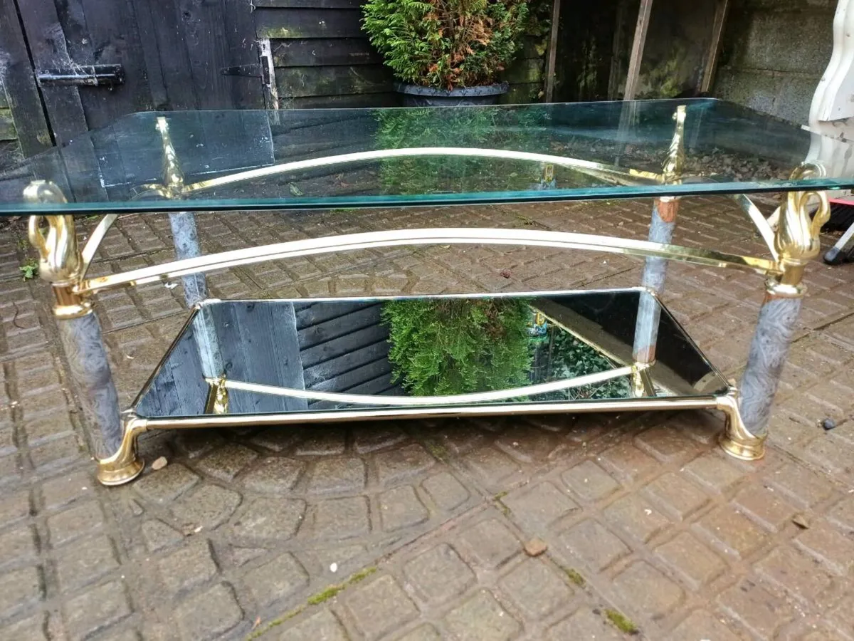 Elegant Swan Detailing Coffee Table - Image 1