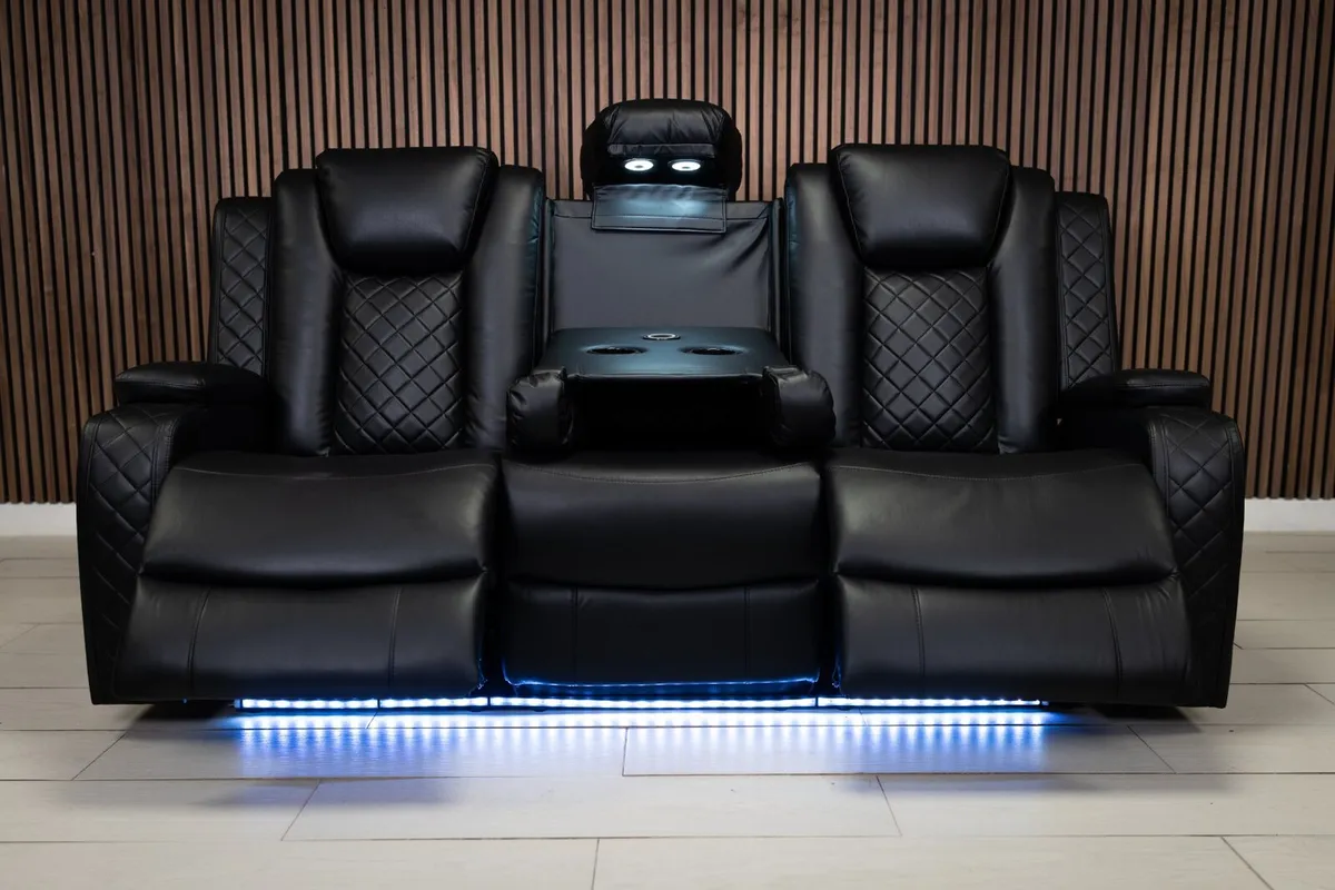 Ashbyrne Electric Leather Recliner Sofa Set - Image 2