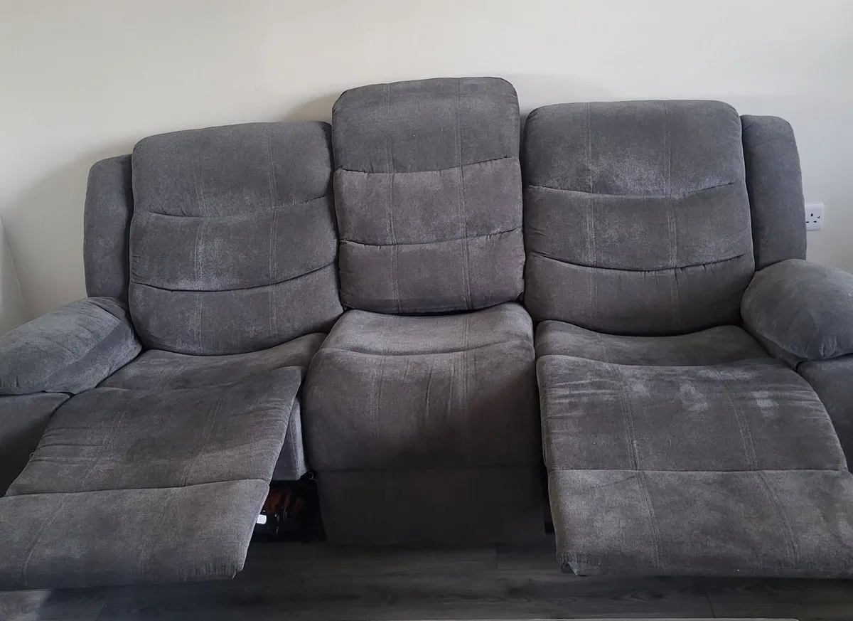 Recliner 3 & 2 seater couches - dark grey - Image 2