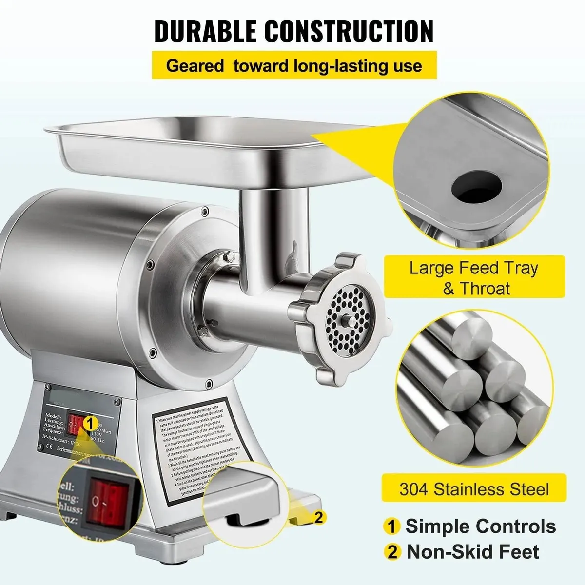 Meat Mincer Machine 330LBS/H Commercial Use - Image 1