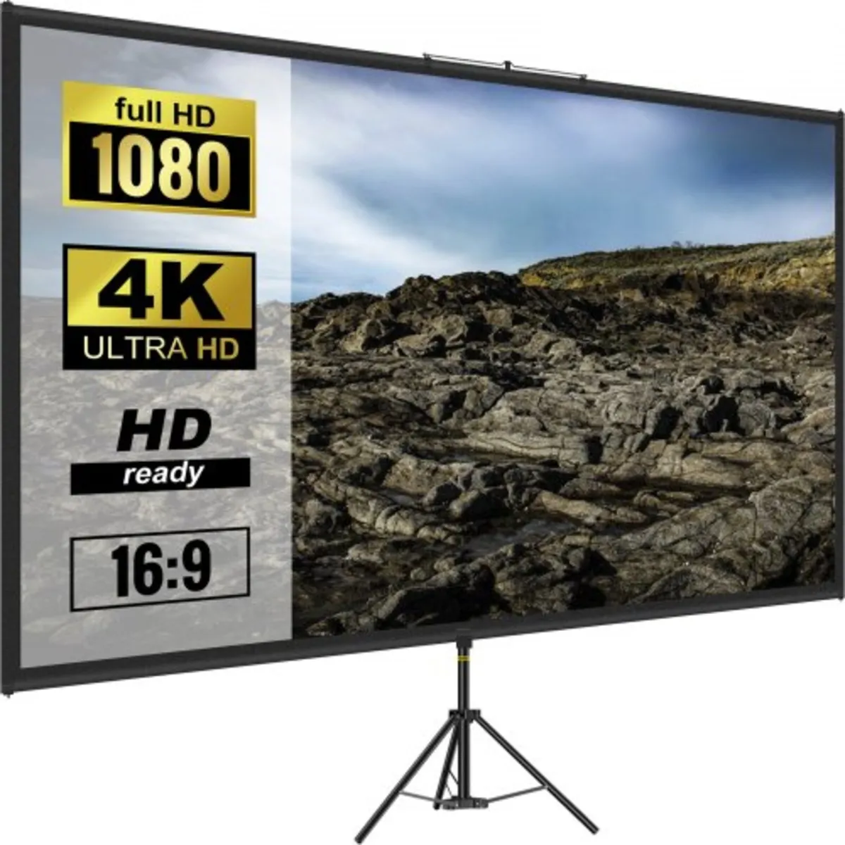 Tripod Projector Screen with Stand 70 inch 16:9 4K - Image 1