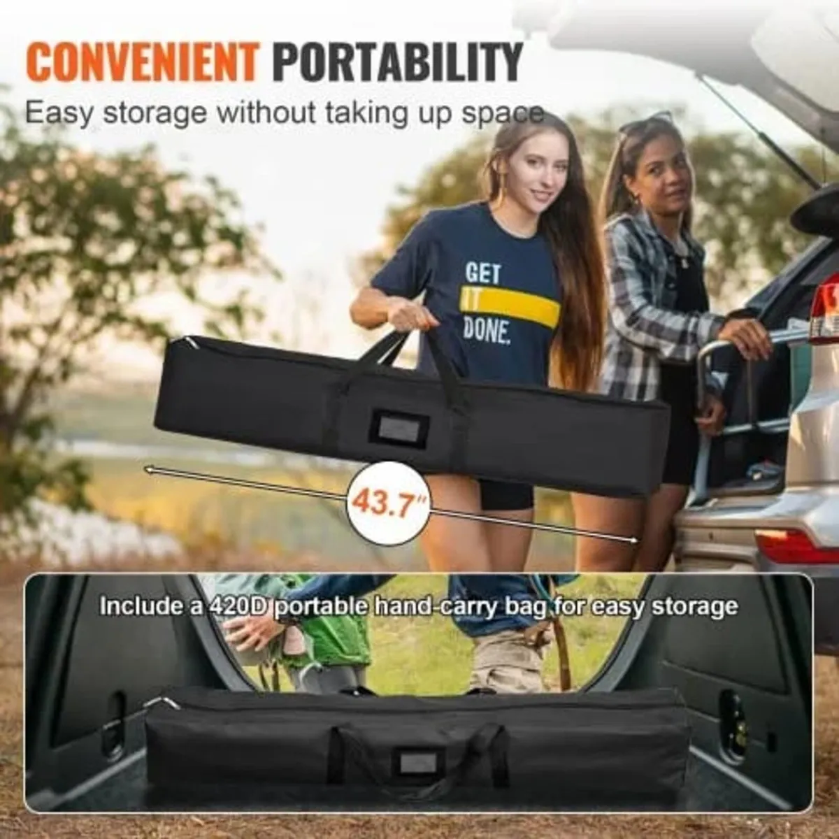 Outdoor Movie Screen w/ Stand, 381 cm Portable Mov - Image 2