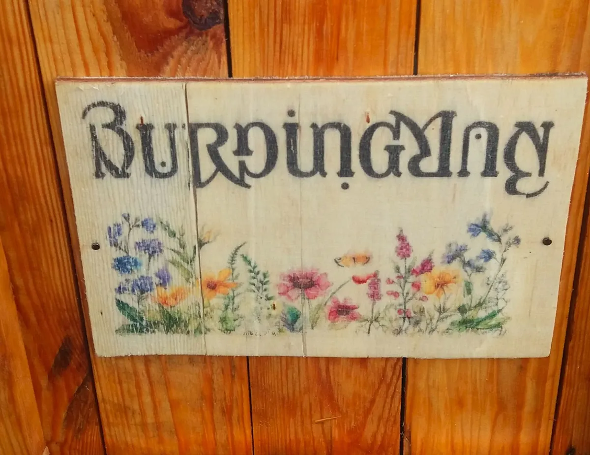 Rustic Burning Man Wood Art Wall Sign / Plaque - Image 2