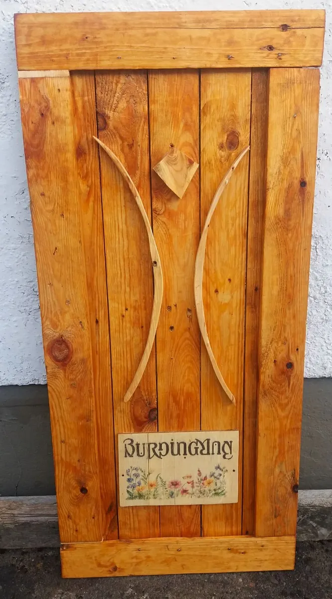 Rustic Burning Man Wood Art Wall Sign / Plaque - Image 4
