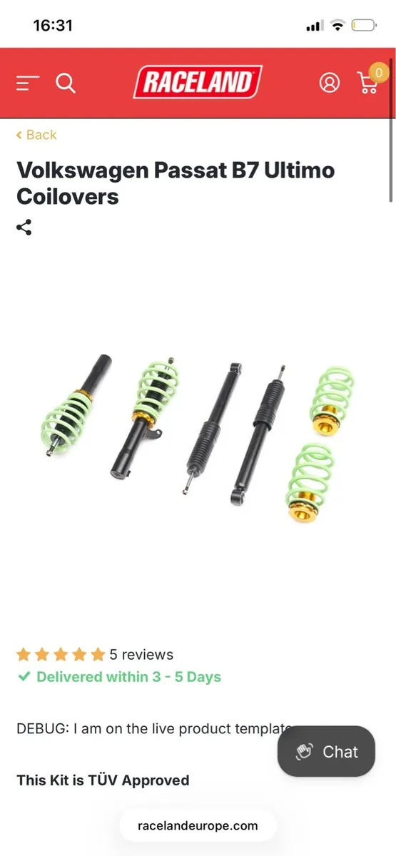 Passat b7 Raceland coilovers - Image 3