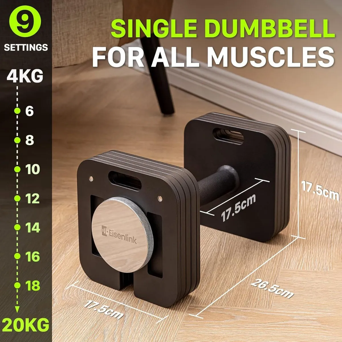 Eisenlink Adjustable Dumbbells 20kg - BRAND NEW - Image 4