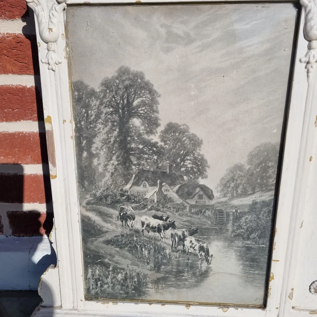 Vintage Edwardian 3-Panel Overmantel Mirror - Image 2