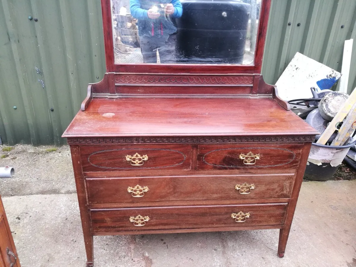 Antique dresser and chair - Image 1