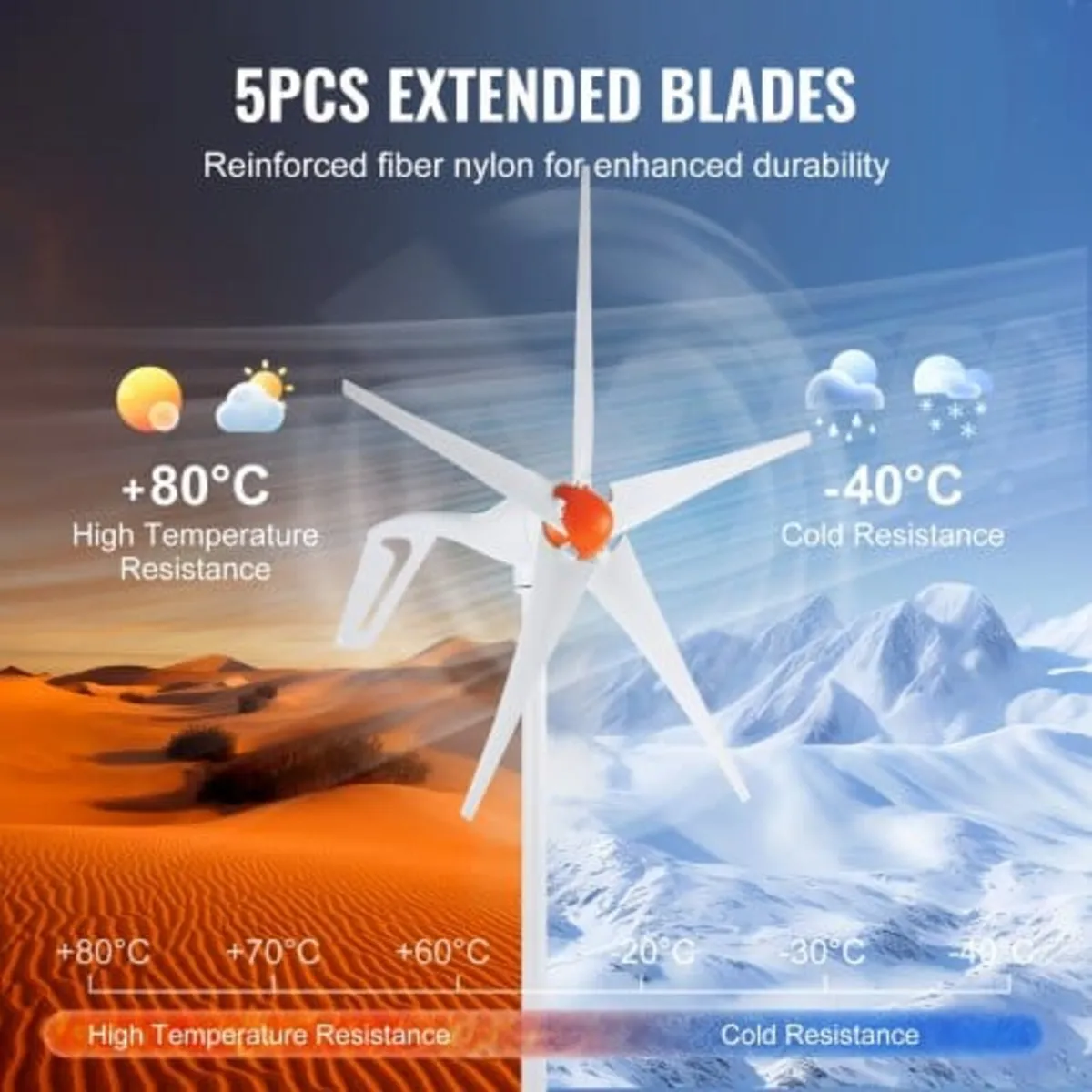 500W Wind Turbine Generator, 12V Wind Turbine Kit, - Image 3