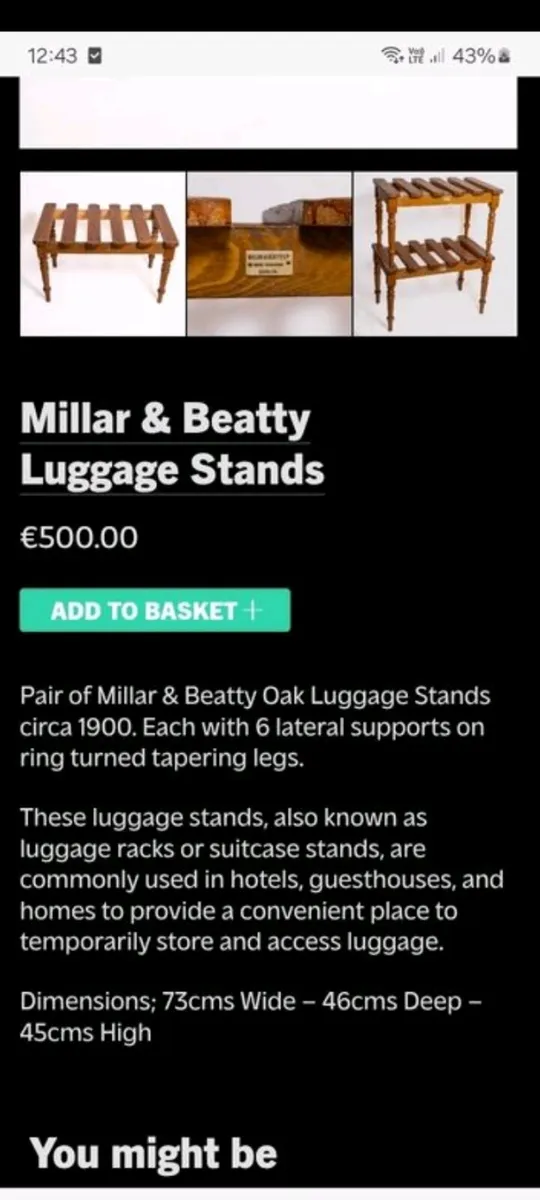 Mid century hotel luggage stand - Image 3