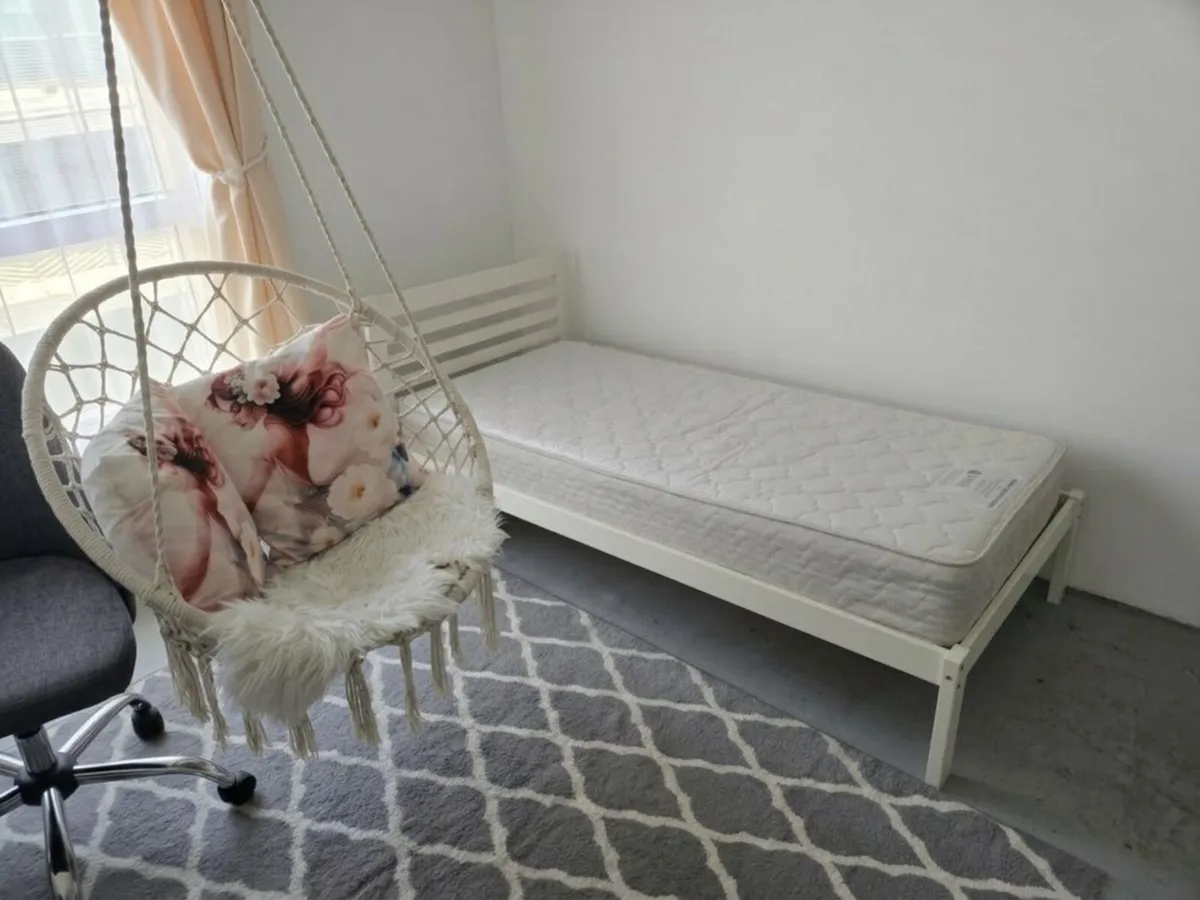 Single bed frame with almost new mattress - Image 1