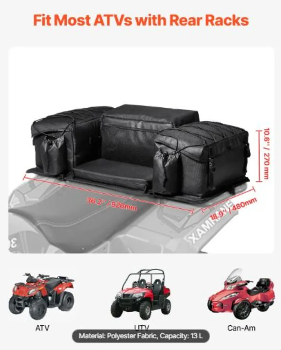 ATV Rear Storage Bag, 50L ATV Rear Cargo Bag - Image 2