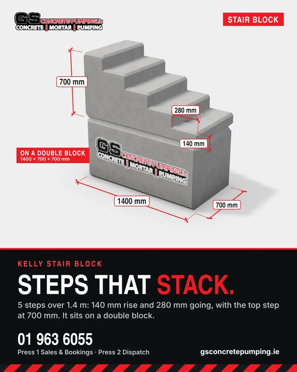 Concrete stair blocks for Kelly double blocks - Image 3