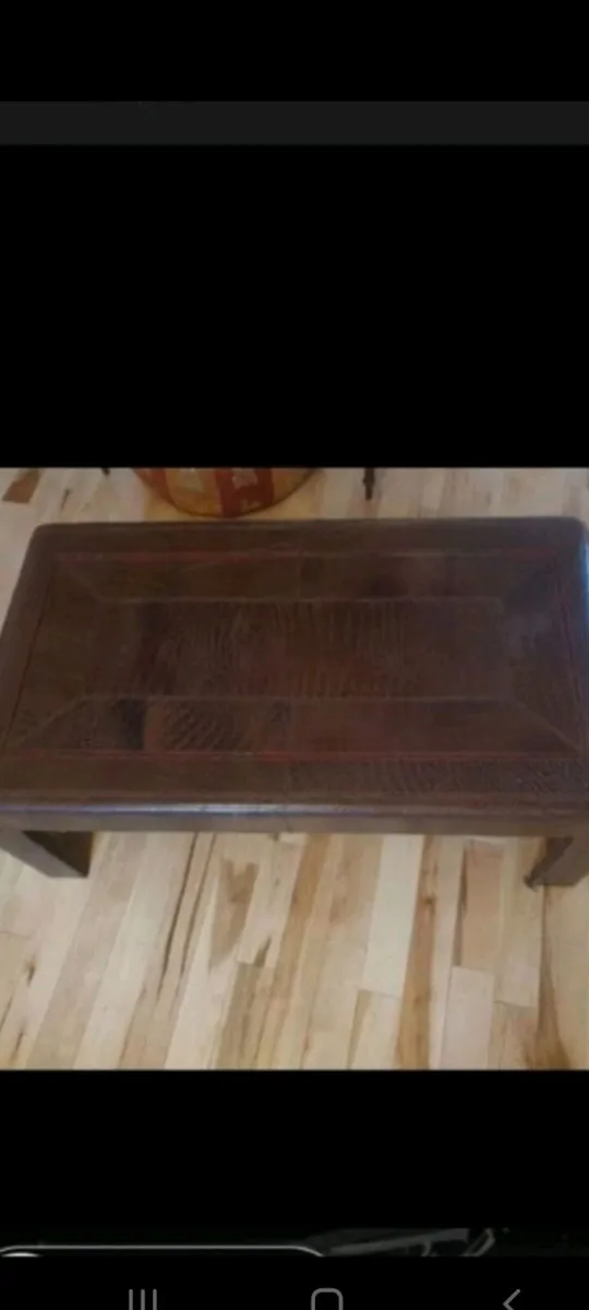 French faux leather crocodile waterfall table - Image 1