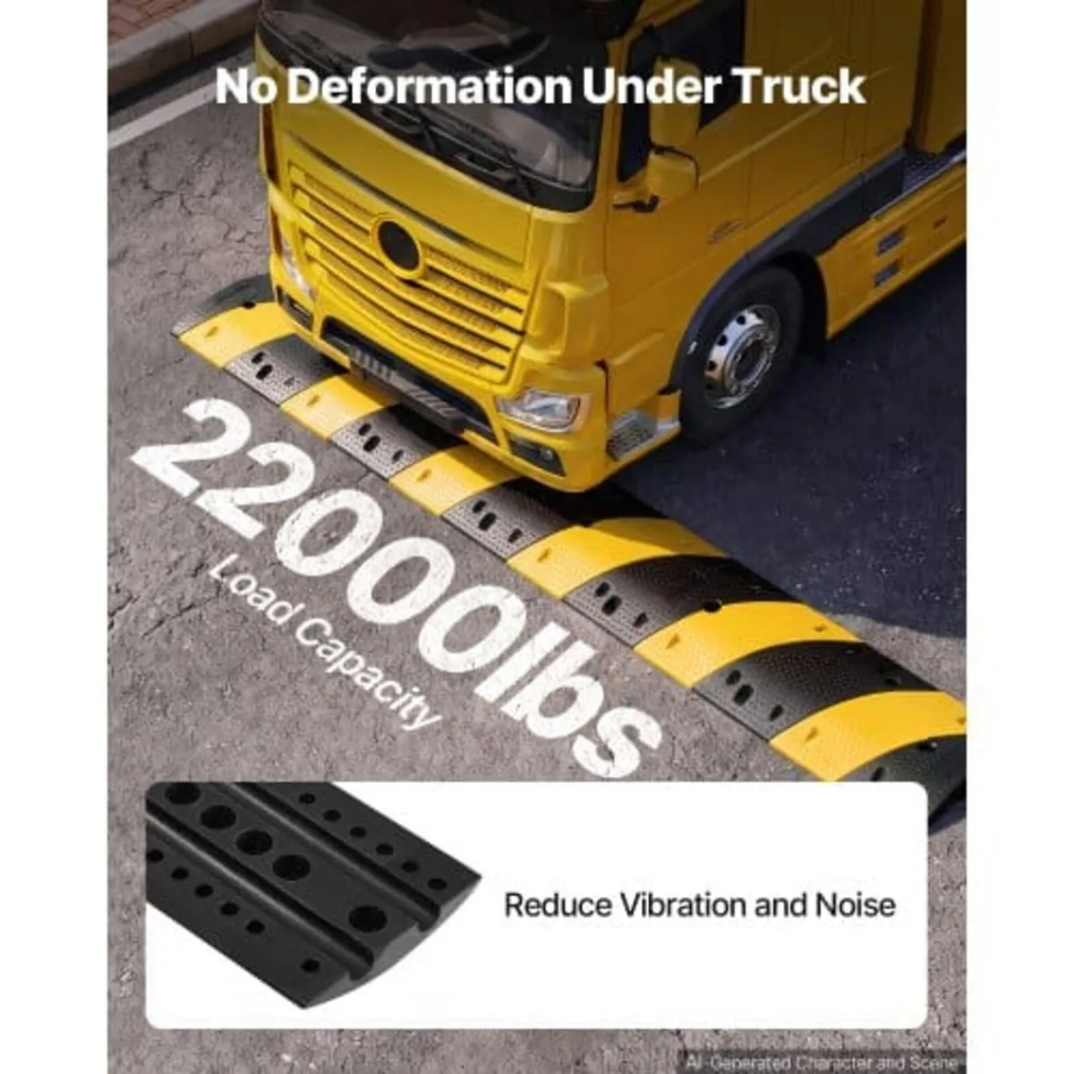 1000MM Rubber Speed Bump, 2 Pack, 2 Channel Heavy - Image 3