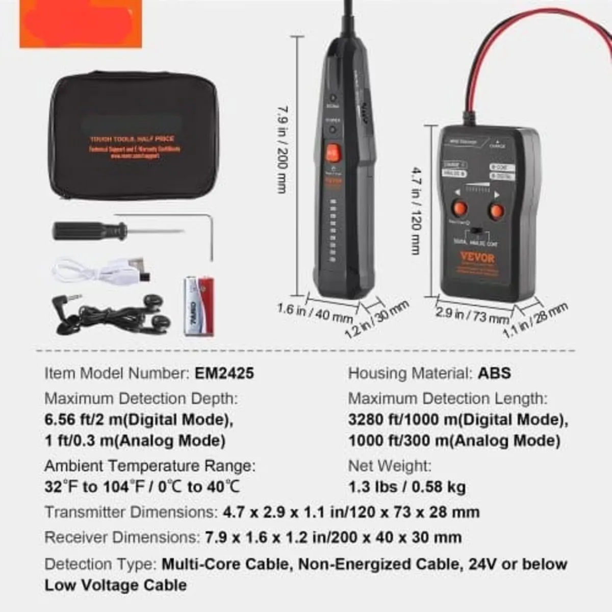Subterranean Wire Locator, Up to 6.5 FT Detection - Image 2