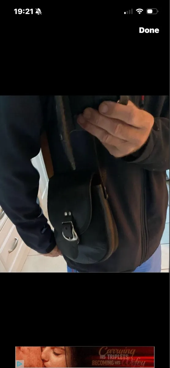 Vintage Leather Army Shoulder Bag - Image 1
