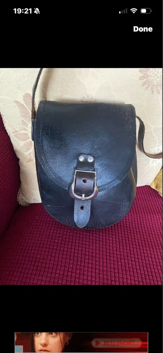 Vintage Leather Army Shoulder Bag - Image 2