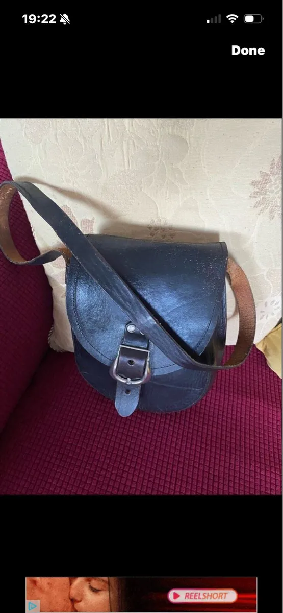 Vintage Leather Army Shoulder Bag - Image 3