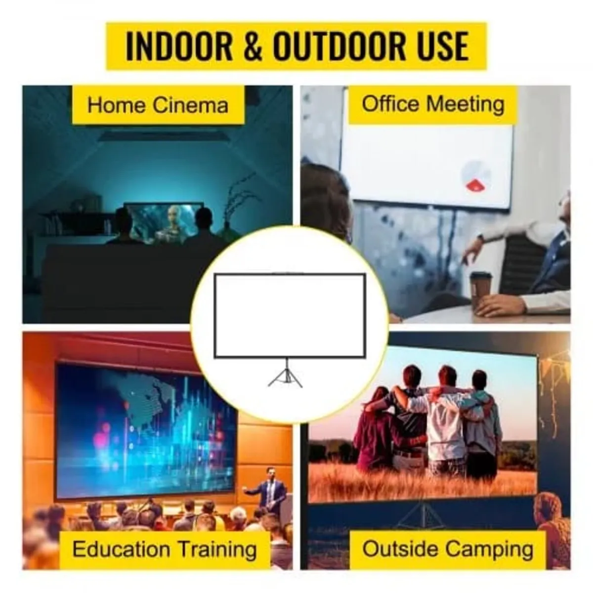 Tripod Projector Screen with Stand 100inch 16:9 4K - Image 4