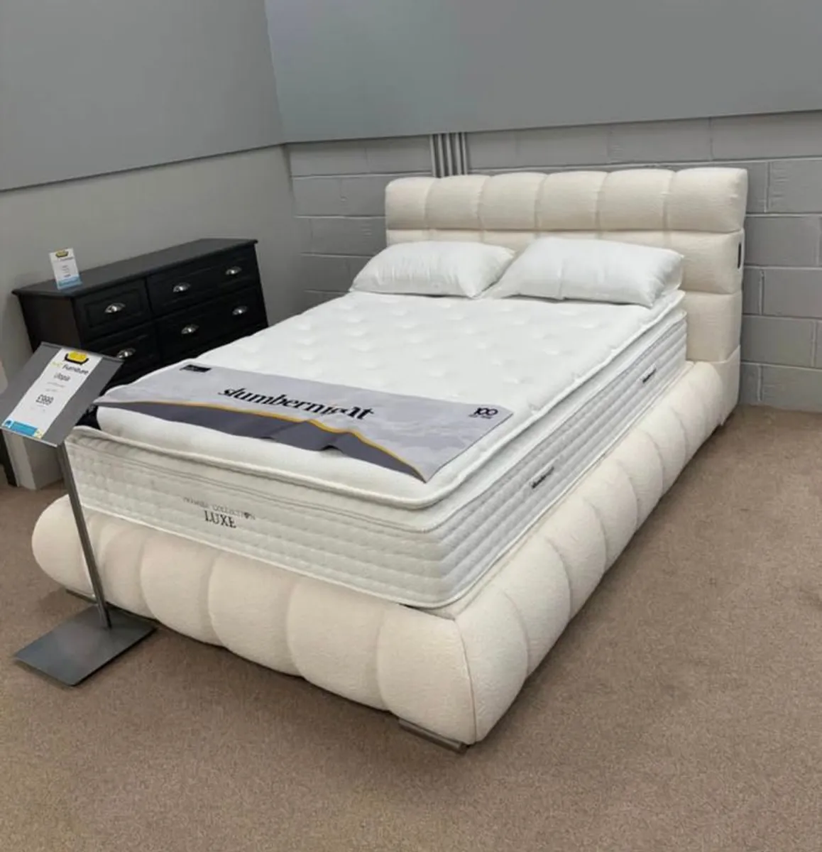 King Size Bed with Electric Ottoman & Charging Ports - Excellent Condition - Image 1