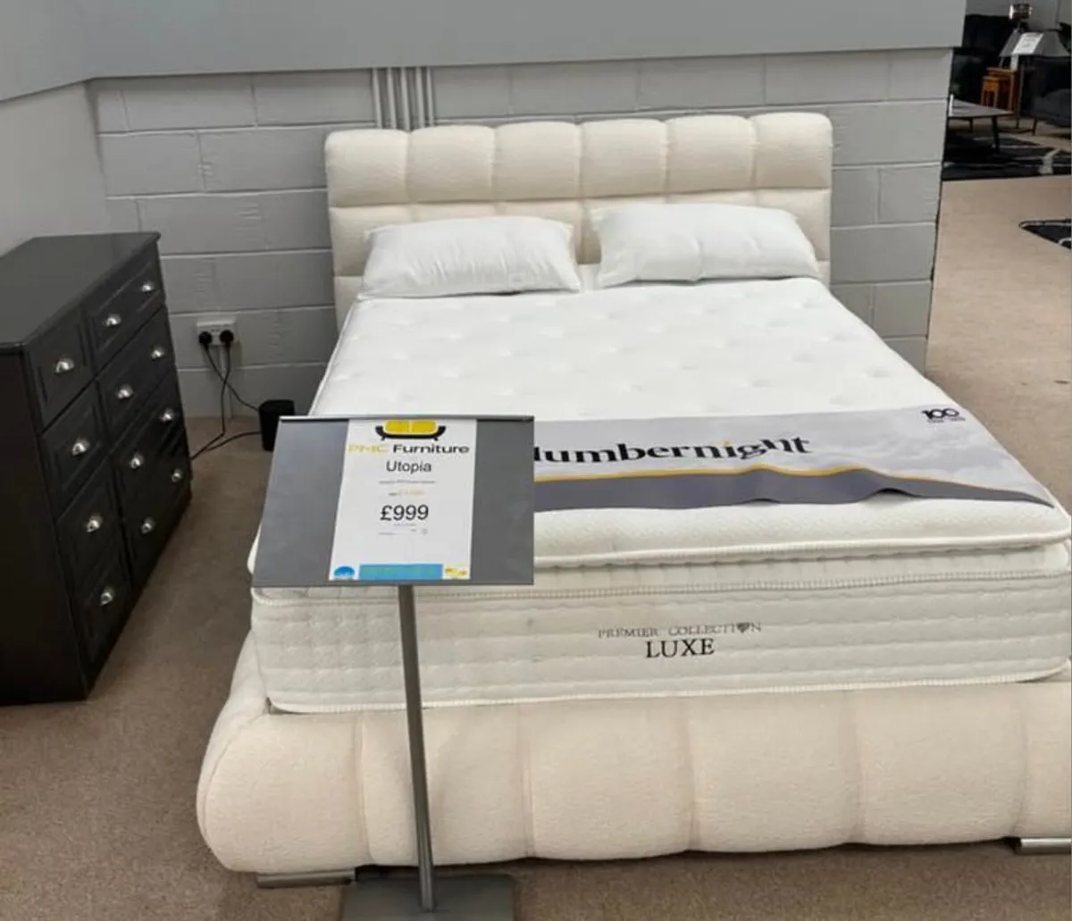 King Size Bed with Electric Ottoman & Charging Ports - Excellent Condition - Image 2