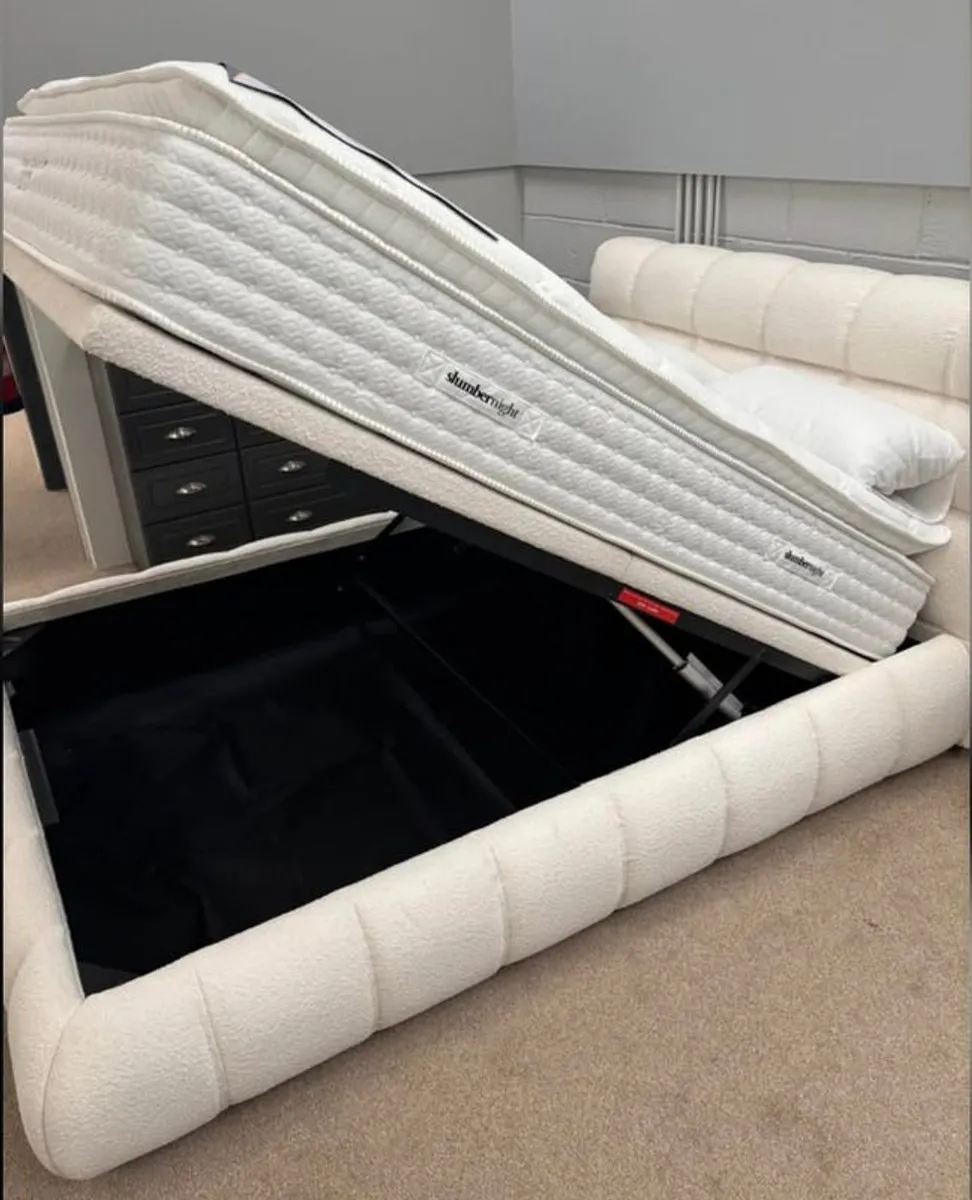 King Size Bed with Electric Ottoman & Charging Ports - Excellent Condition - Image 3