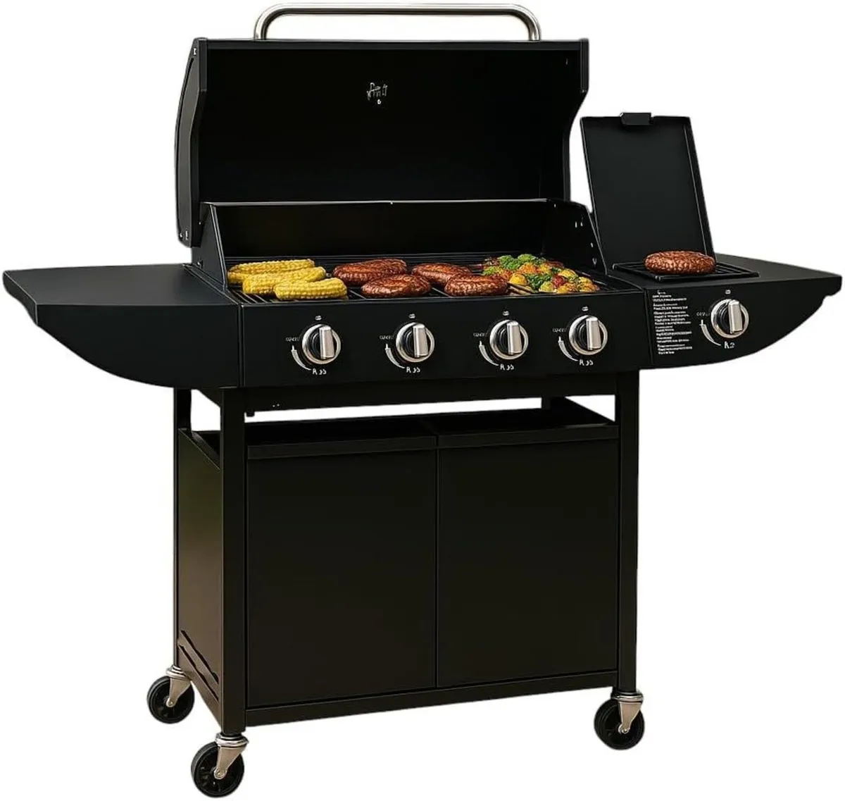 Gas Grill 4+1 Burner Garden Barbecue with Lid - Image 3