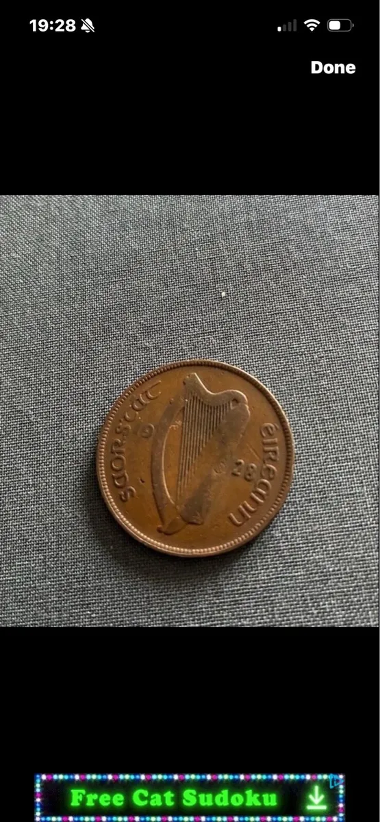 1928 Irish Penny/ Pingin - Image 1