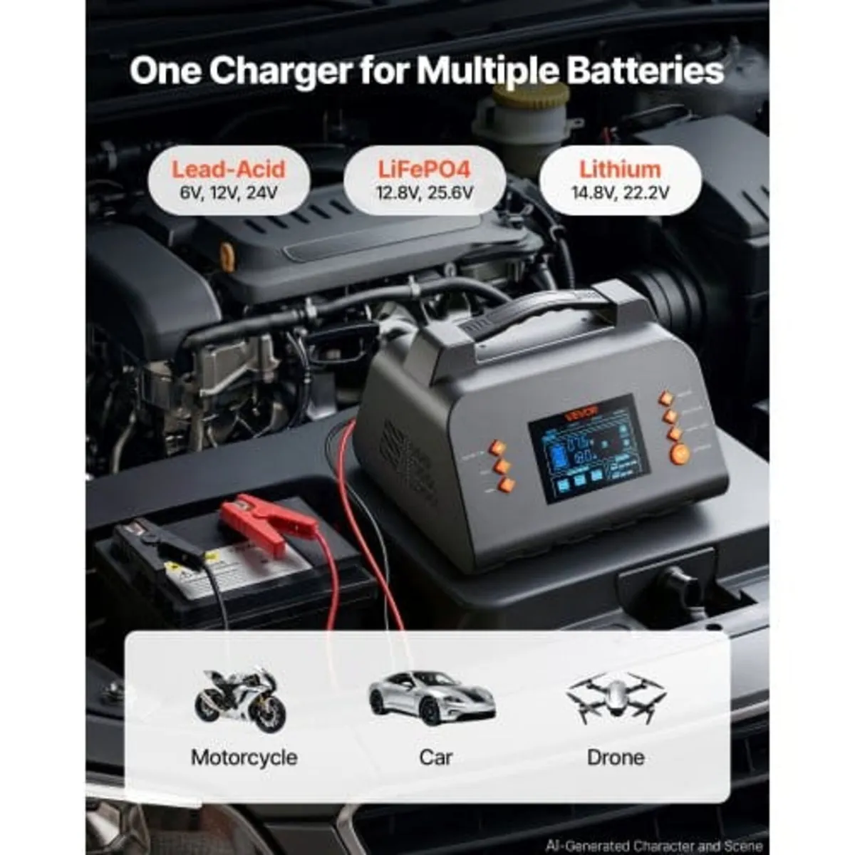 Smart Battery Charger 25A 6V 12V 24V for Lithium L - Image 3