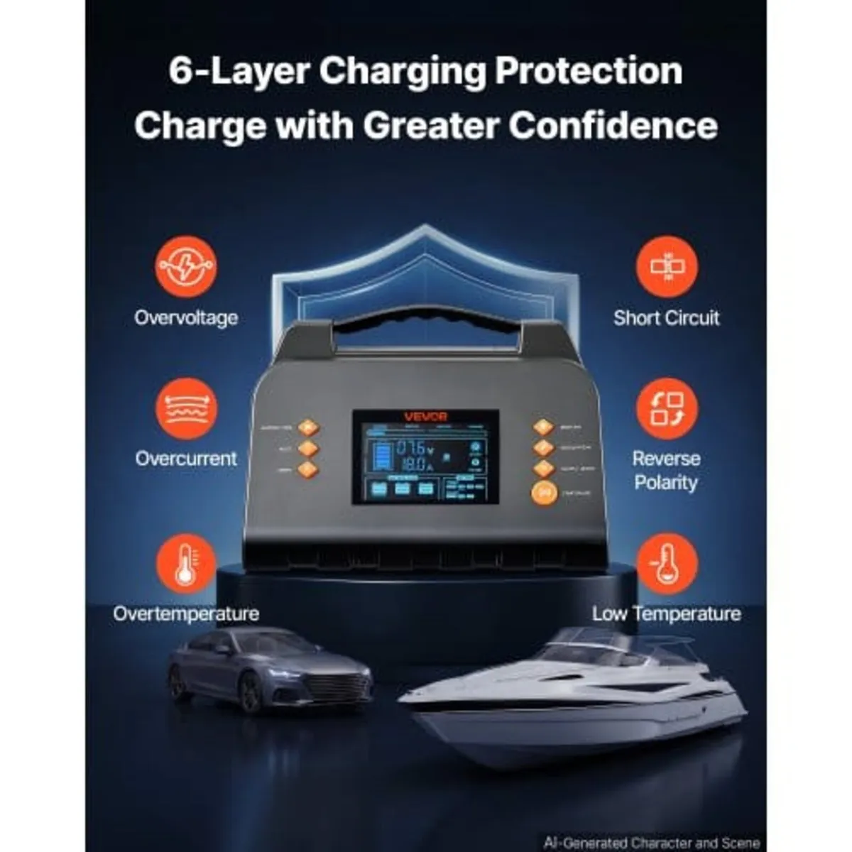Smart Battery Charger 25A 6V 12V 24V for Lithium L - Image 2