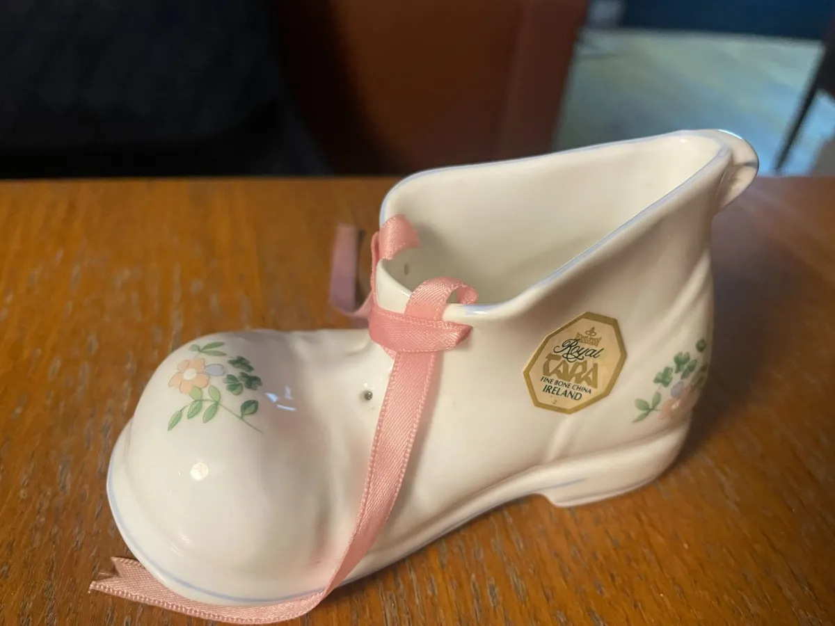 Royal Tara Fine Bone China Boot, shamrock detail - Image 1