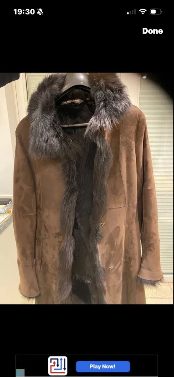 Andrew Mark Luxurious Sherling Lamb Suede Coat - Image 1