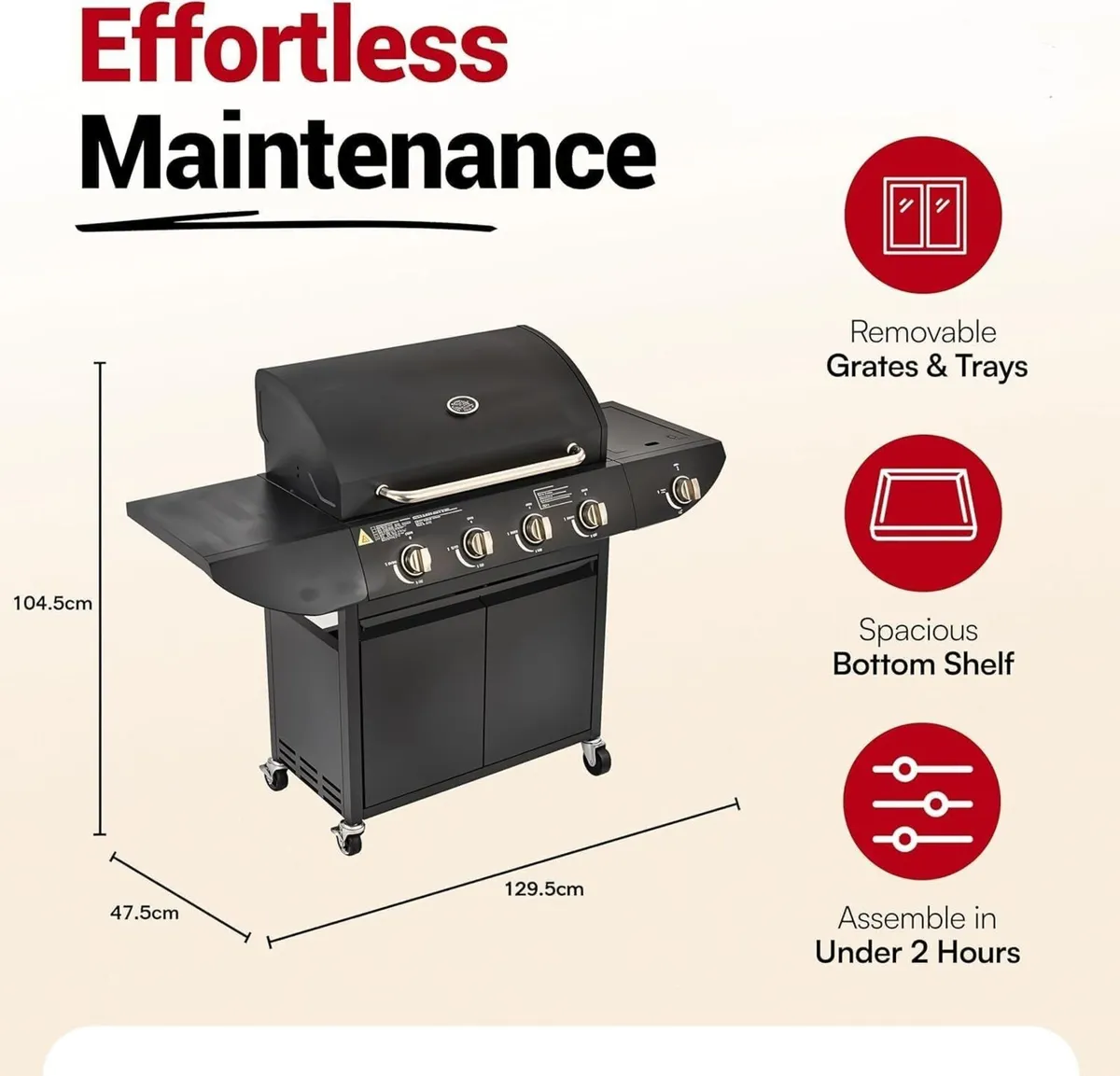 Gas Grill 4+1 Burner Outdoor Cooking BBQ - Image 3