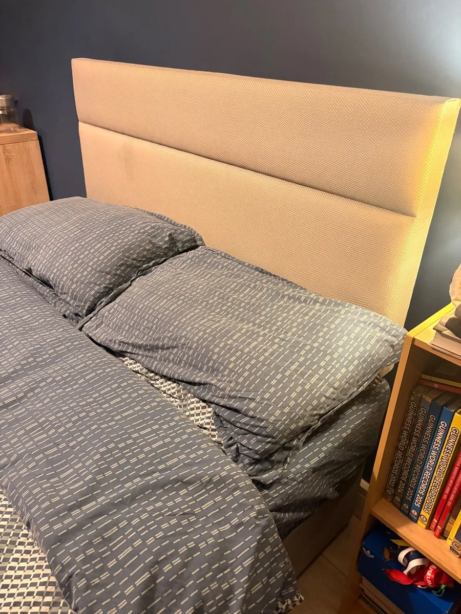 Grey fabric double bed frame (divane base) - Image 4