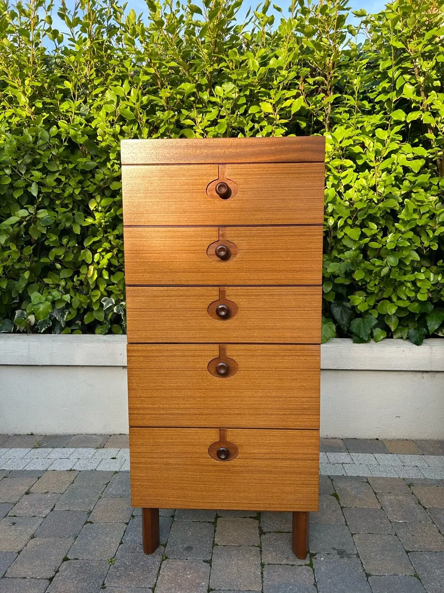 Mid century tall boy drawers by Nathan retro - Image 1