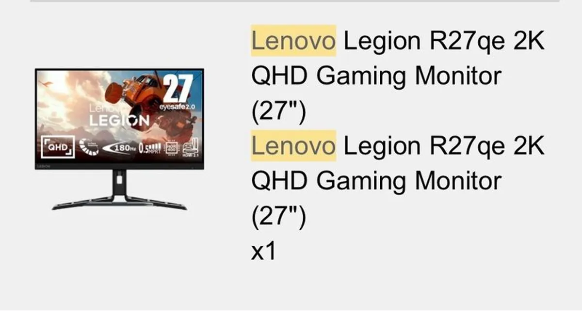 Lenovo legion monitor - Image 1