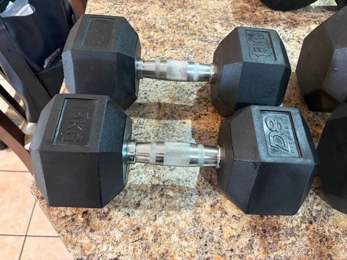 Rubber Hex / Round Dumbbells , Cheap! - Image 2
